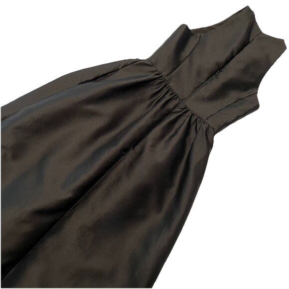 Alfred Sung Style: D7077 Bridesmaid Formal Prom Dance Taffeta Black Dress-2 - Picture 4 of 16